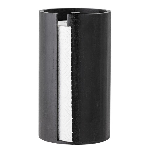 Suport orizontal pentru prosoape de bucătărie din hârtie negru din lemn ø 14,5 cm Celian – Bloomingville
