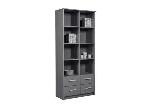 Biblioteca Elenzio, Inter Link, 80.2x40x190 cm, PAL, gri