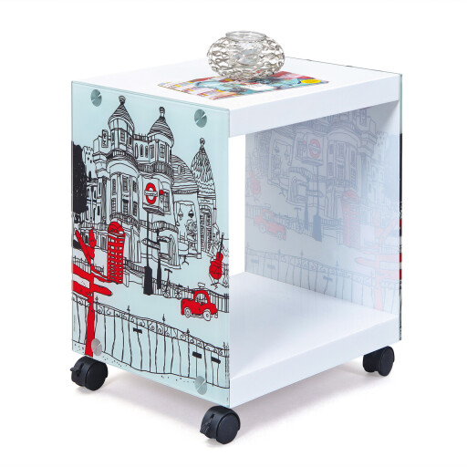 Masuta Londoncube, Inter Link, 38x33.5x46 cm, MDF, alb
