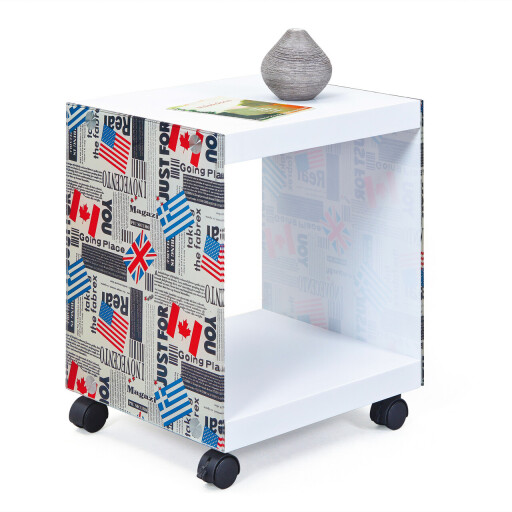 Masuta Flagcube, Inter Link, 38x33.5x46 cm, MDF, alb