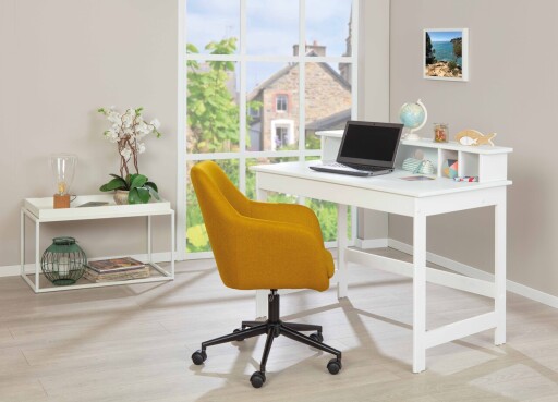 Birou Hilda, Inter Link, 110x68x74.9-92 cm, lemn, alb