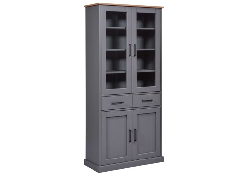 Dulap multifunctional Forenzo, Inter Link, 90x38.4x190 cm, lemn, gri/stejar