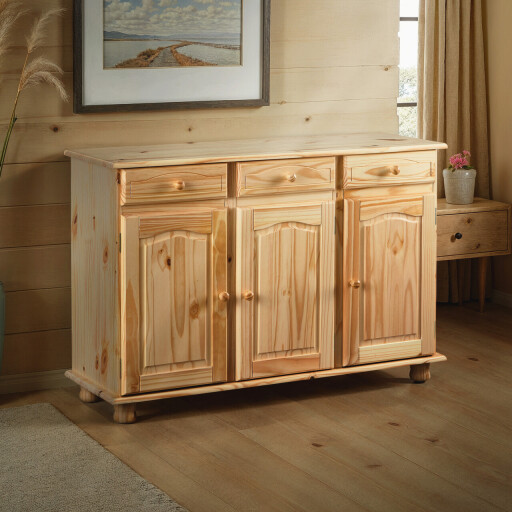 Comoda Abaco, Inter Link, 130x43x86 cm, lemn, natur