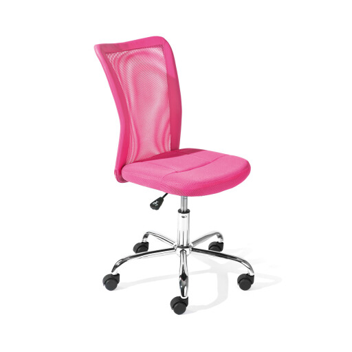 Scaun de birou pentru copii Bonnie, Inter Link, 43x42x88-98 cm, rotativ, metal/poliuretan, roz