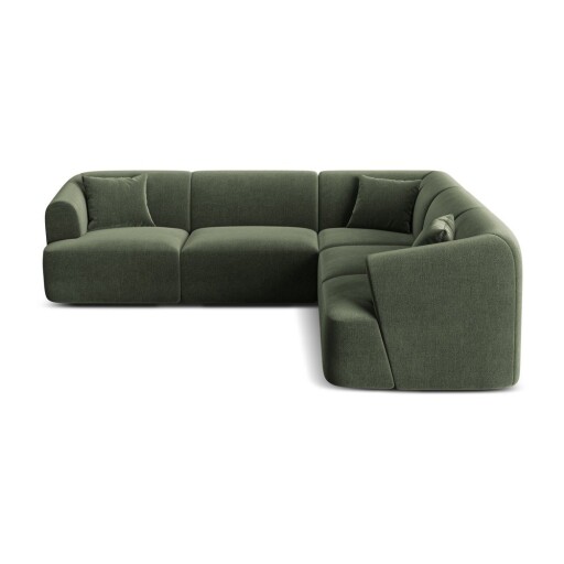 Colțar verde cu tapițerie din catifea Campi – Cosmopolitan Design