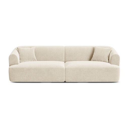 Canapea bej cu tapițerie din catifea 255 cm Campi – Cosmopolitan Design