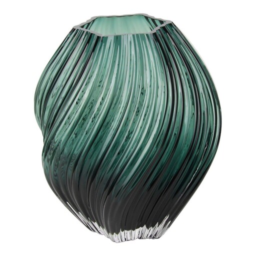 Vază verde-închis din sticlă lucrată manual (înălțime 23 cm) – House Nordic