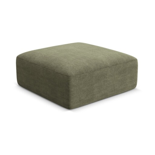 Taburet verde cu tapițerie din catifea reiată Campi – Cosmopolitan Design