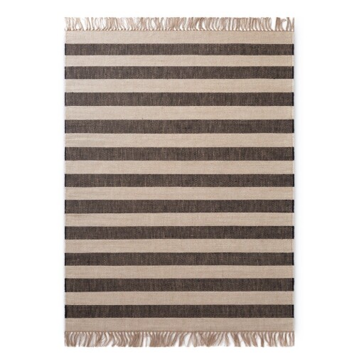 Covor negru/crem reversibil/țesut manual din iută 160x230 cm Playa – Hanse Home