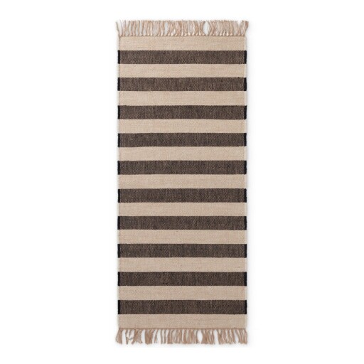 Covor tip traversă negru/crem reversibil/țesut manual din iută 80x200 cm Playa – Hanse Home