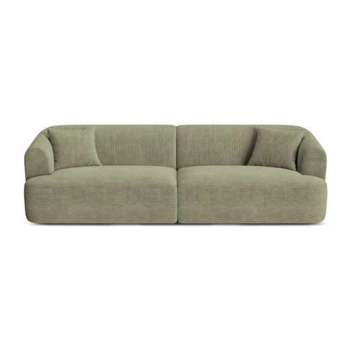 Canapea verde cu tapițerie din catifea reiată 255 cm Campi – Cosmopolitan Design