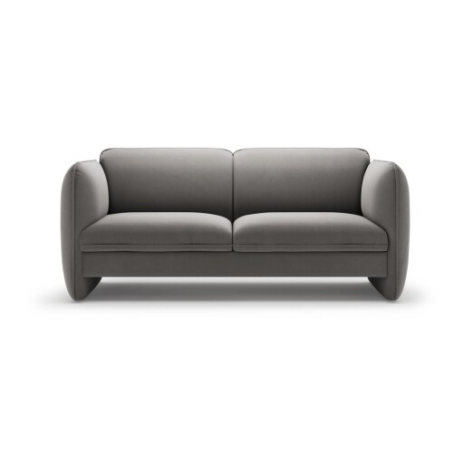 Canapea gri închis cu tapițerie din catifea 168 cm Georgia – Micadoni