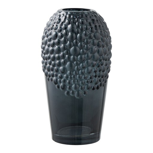 Vază gri închis din sticlă (înălțime 25 cm) – House Nordic