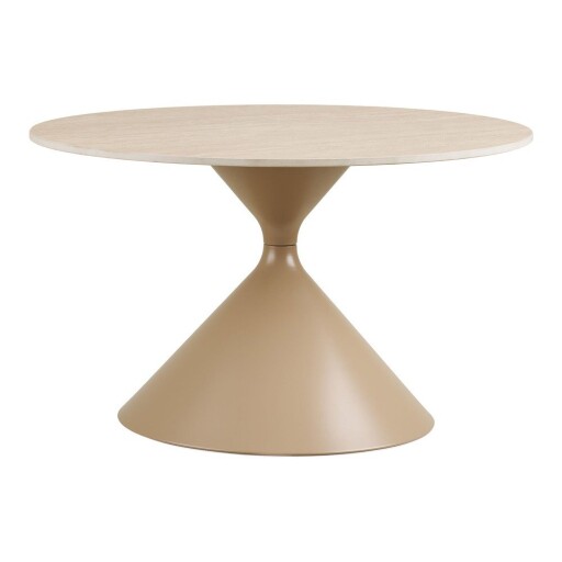 Măsuță de cafea bej rotundă cu blat ceramic ø 70 cm Annecy – House Nordic