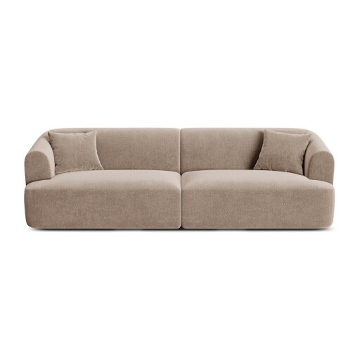 Canapea maro deschis cu tapițerie din catifea 255 cm Campi – Cosmopolitan Design