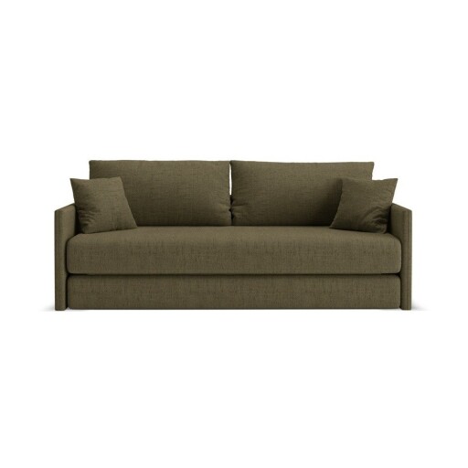 Canapea verde extensibilă cu tapițerie din chenille 209 cm Shannon – Cosmopolitan Design