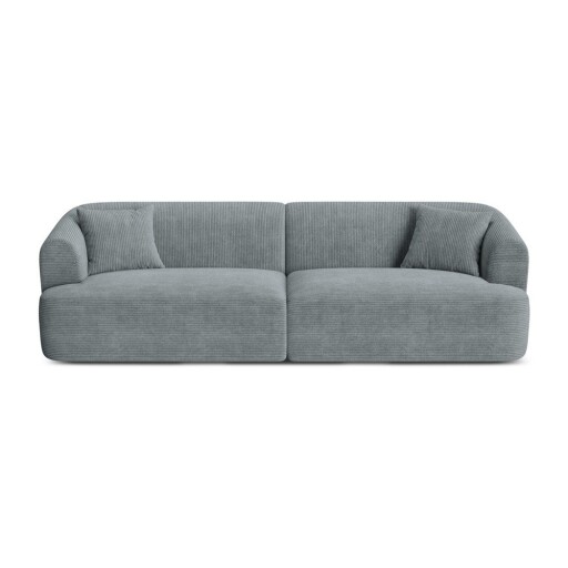 Canapea gri închis cu tapițerie din catifea reiată 255 cm Campi – Cosmopolitan Design