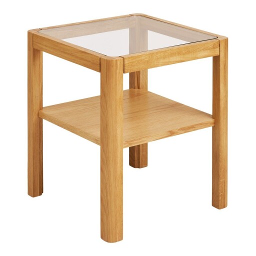 Măsuță auxiliară cu blat din sticlă 40x40 cm Lourmarin – House Nordic