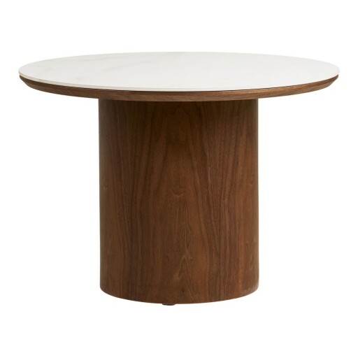 Măsuță de cafea în culoare naturală închisă rotundă cu blat ceramic ø 60 cm Noli – House Nordic