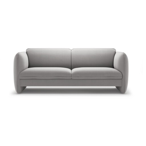 Canapea gri deschis cu tapițerie din catifea 204 cm Georgia – Micadoni