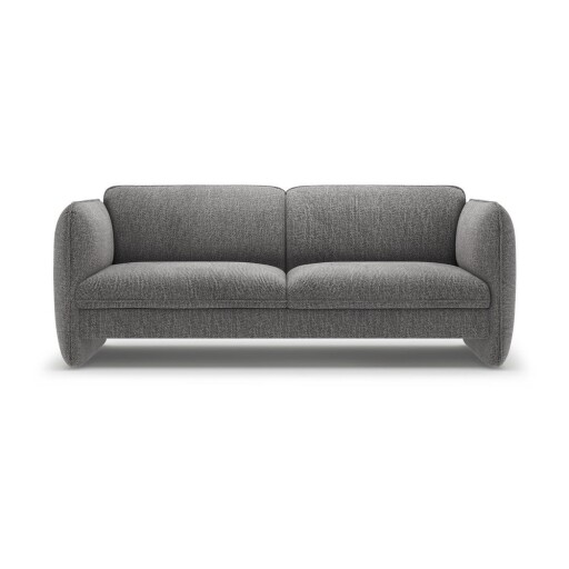 Canapea gri închis cu tapițerie din chenille 204 cm Georgia – Micadoni