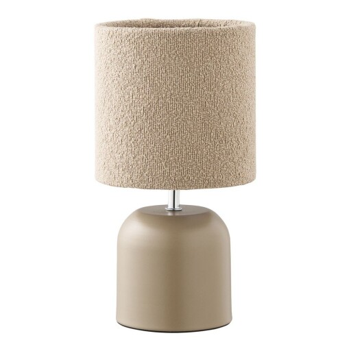 Veioză bej din metal cu abajur textil (înălțime 24 cm) Morley – House Nordic