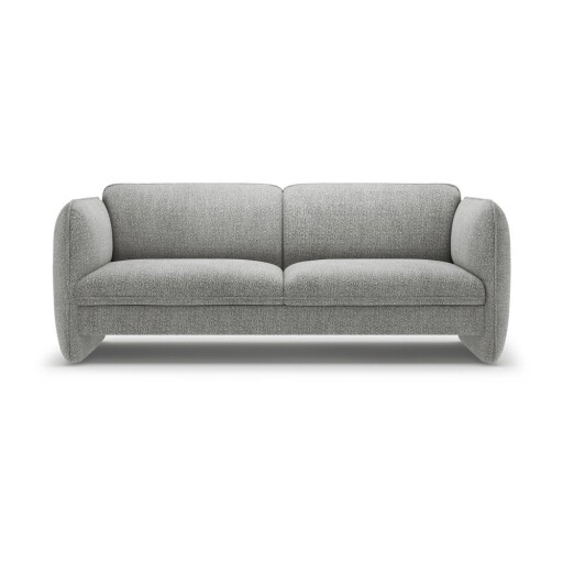 Canapea gri deschis cu tapițerie din chenille 204 cm Georgia – Micadoni