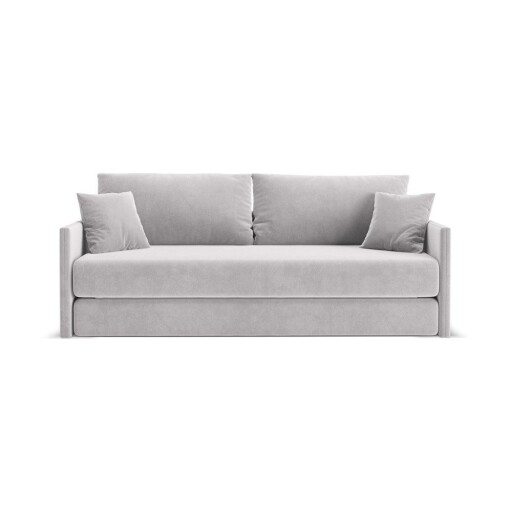 Canapea gri deschis extensibilă cu tapițerie din catifea 209 cm Shannon – Cosmopolitan Design