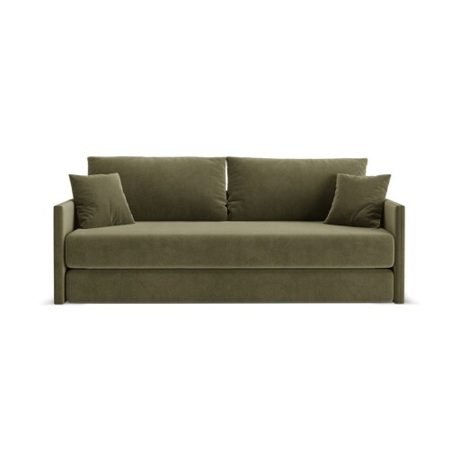 Canapea verde extensibilă cu tapițerie din catifea 209 cm Shannon – Cosmopolitan Design