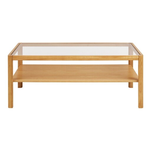 Măsuță de cafea în culoare naturală cu blat din sticlă 60x110 cm Lourmarin – House Nordic