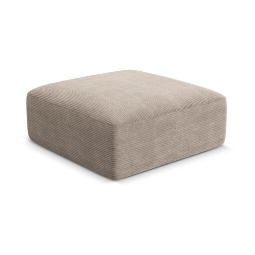Taburet maro deschis cu tapițerie din catifea reiată Campi – Cosmopolitan Design