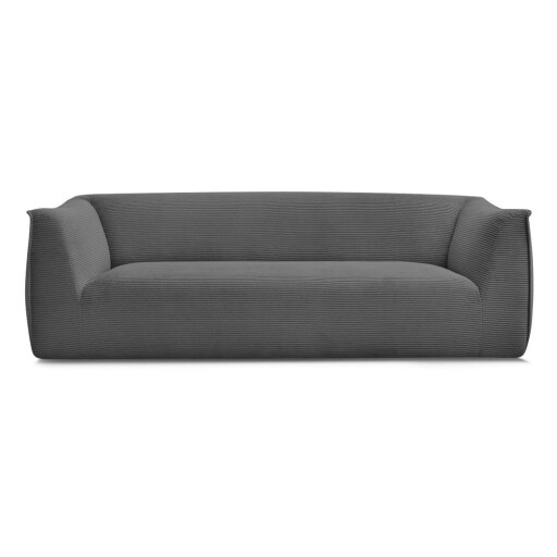 Canapea gri închis cu tapițerie din catifea reiată 242 cm Giorgia – Bobochic Paris