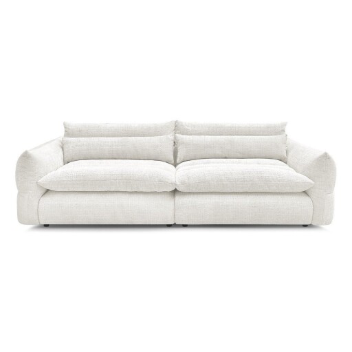 Canapea albă cu tapițerie din chenille 276 cm Neil – Bobochic Paris