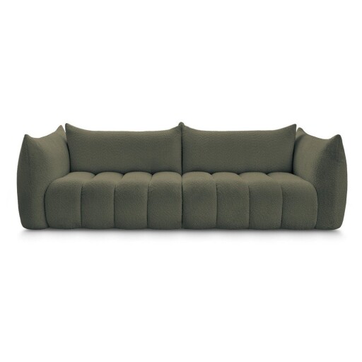 Canapea verde cu tapițerie din țesătură bouclé 286 cm Azra – Bobochic Paris