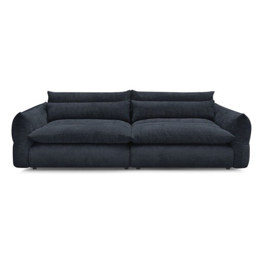Canapea albastru-închis cu tapițerie din chenille 276 cm Neil – Bobochic Paris