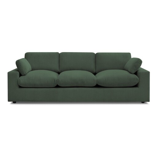 Canapea verde cu tapițerie din catifea reiată 250 cm Belair – Bobochic Paris
