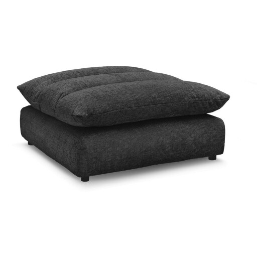 Taburet negru cu tapițerie din chenille Neil – Bobochic Paris