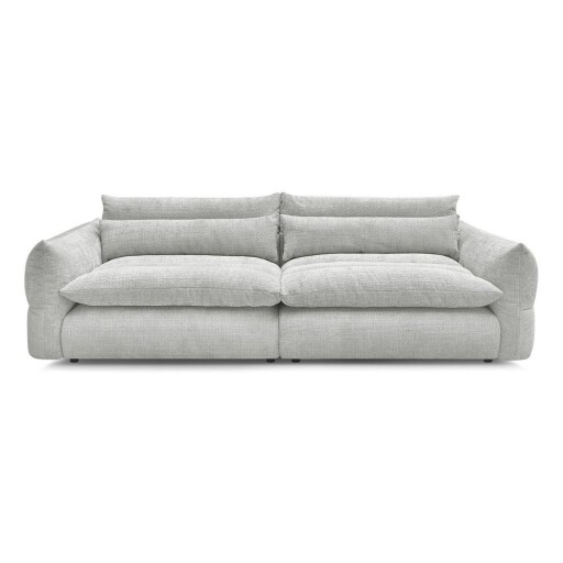 Canapea gri deschis cu tapițerie din chenille 276 cm Neil – Bobochic Paris