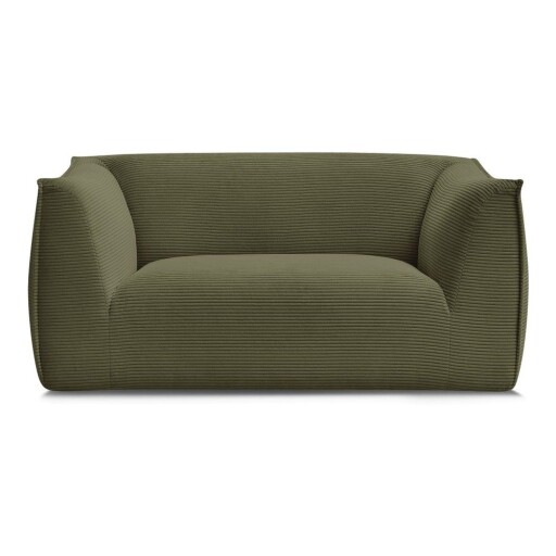 Canapea verde cu tapițerie din catifea reiată 170 cm Giorgia – Bobochic Paris