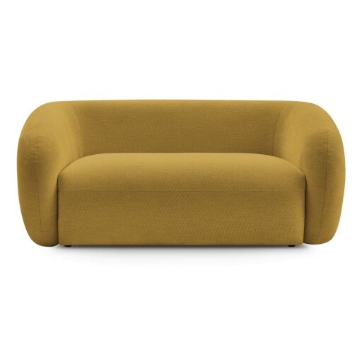 Canapea galbenă cu tapițerie din chenille 160 cm Celine – Bobochic Paris