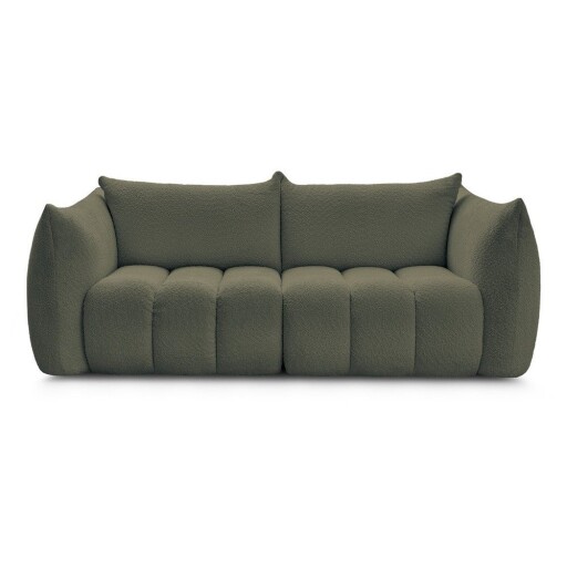 Canapea verde cu tapițerie din țesătură bouclé 234 cm Azra – Bobochic Paris