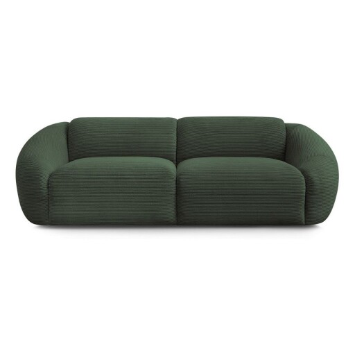 Canapea verde cu tapițerie din catifea reiată 250 cm Tina – Bobochic Paris