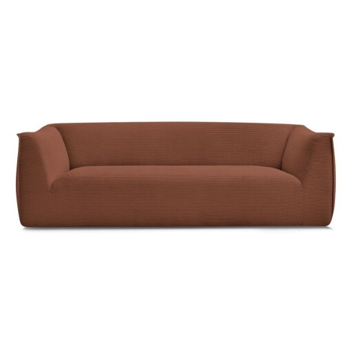 Canapea portocalie cu tapițerie din catifea reiată 242 cm Giorgia – Bobochic Paris