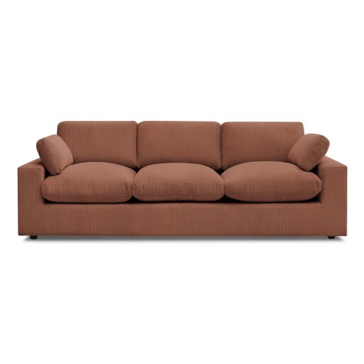 Canapea portocalie cu tapițerie din catifea reiată 250 cm Belair – Bobochic Paris