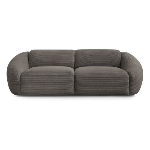 Canapea taupe cu tapițerie din catifea reiată 250 cm Tina – Bobochic Paris