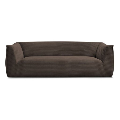 Canapea maro cu tapițerie din catifea reiată 242 cm Giorgia – Bobochic Paris