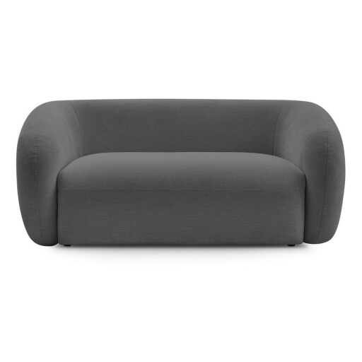 Canapea gri închis cu tapițerie din chenille 160 cm Celine – Bobochic Paris