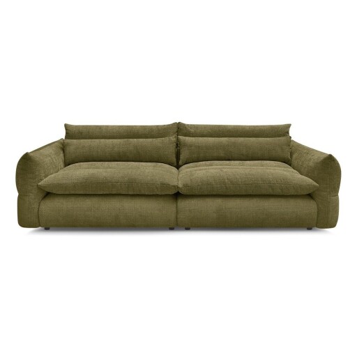 Canapea verde cu tapițerie din chenille 276 cm Neil – Bobochic Paris