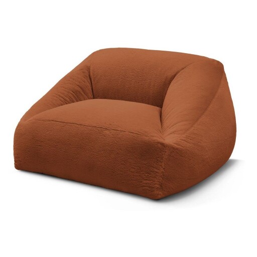 Fotoliu bean bag portocaliu cu tapițerie din blană artificială Lilibet – Bobochic Paris