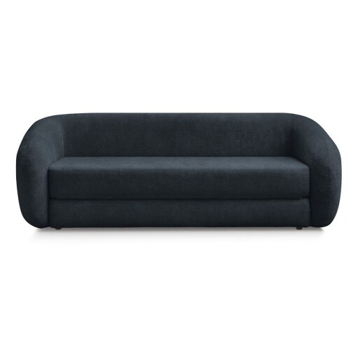 Canapea albastru-închis extensibilă cu tapițerie din chenille 228 cm Neyo – Bobochic Paris